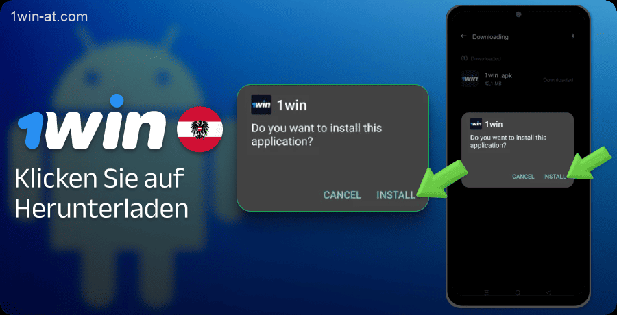 Klicken Sie auf "Herunterladen", um die Datei auf der 1win-Website zu speichern