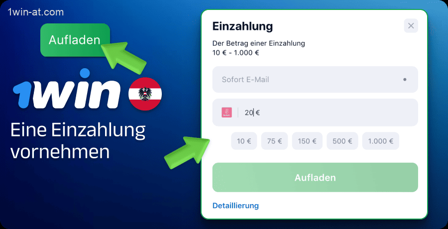 Laden Sie Ihr Konto auf oder erfüllen Sie die erforderlichen Bedingungen des 1win-Bonus