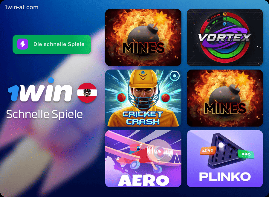 Schnelle Spiele auf 1win in Österreich