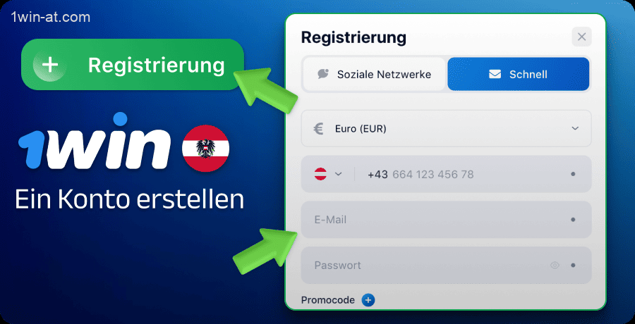 Registrieren Sie sich auf der 1win-Website in Österreich
