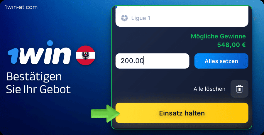 Sportwetten auf 1win in Österreich bestätigen