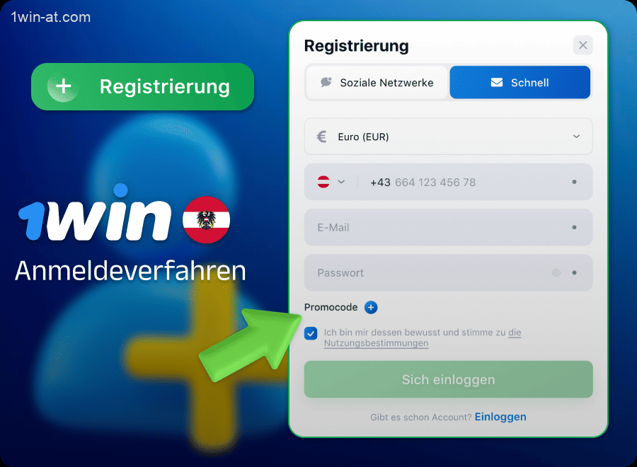 Anleitung zur Registrierung von 1win Nutzern in Österreich
