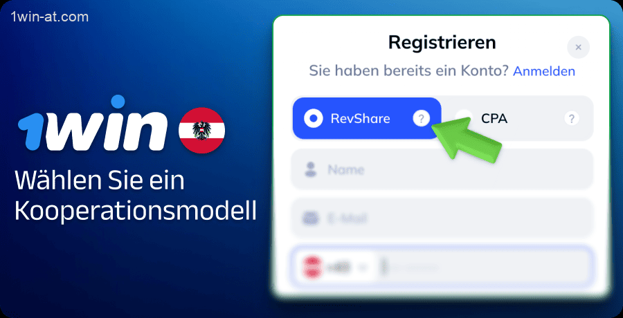 Wählen Sie ein Kooperationsmodell auf 1win Partners