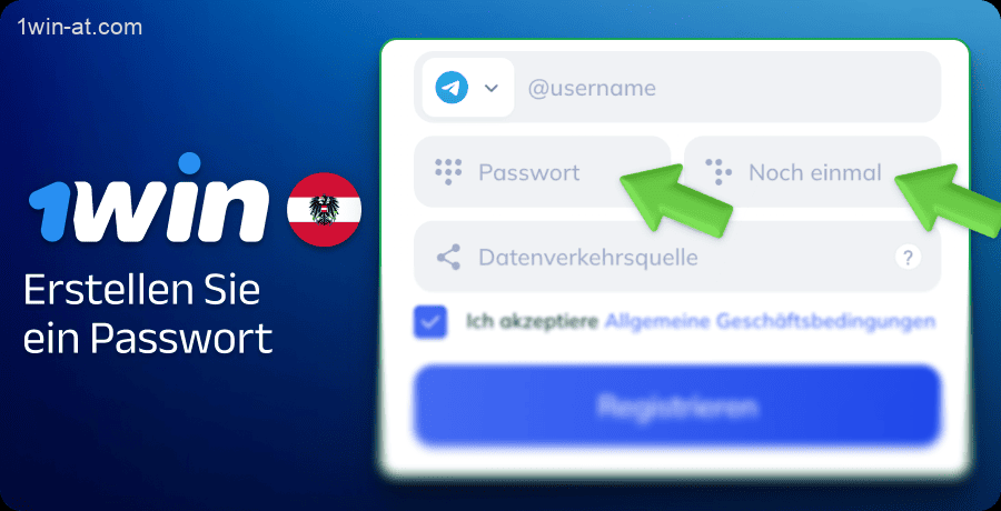 Erstellen und bestätigen Sie ein Passwort für 1win-Partner
