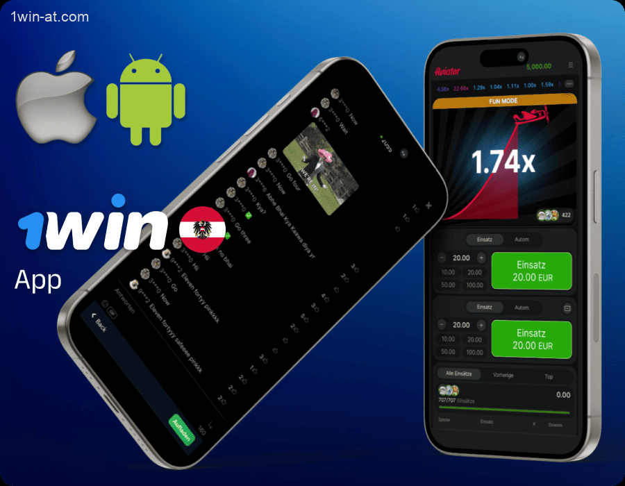1win Aviator App für Android- oder iOS-Geräte in Österreich