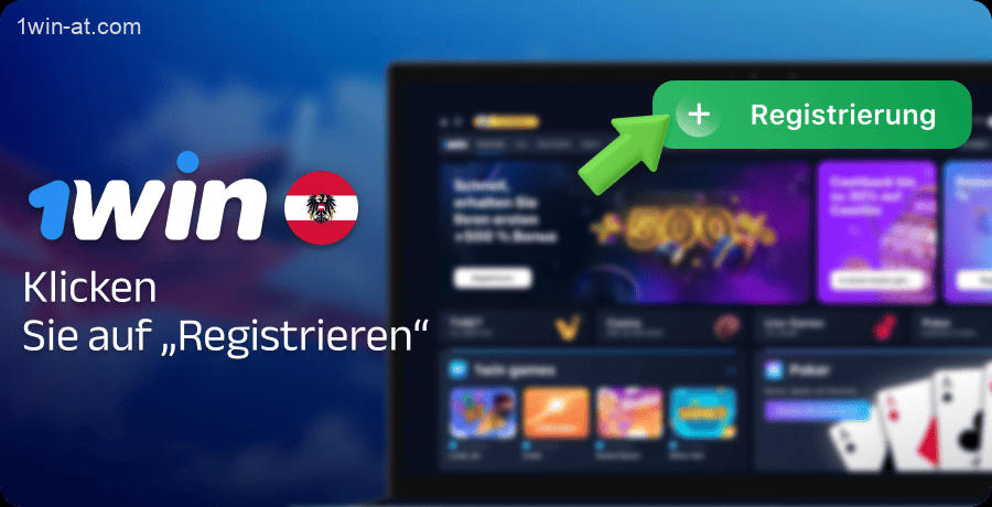 Klicken Sie auf der 1win-Website auf die Schaltfläche "Registrierung"
