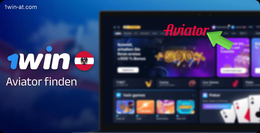 Finden Sie das Aviator-Spielsymbol auf 1win in Österreich