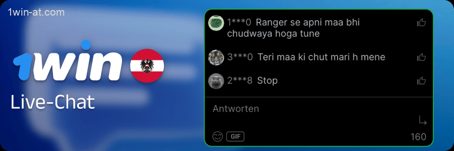 Online-Chat im Spiel 1win Aviator