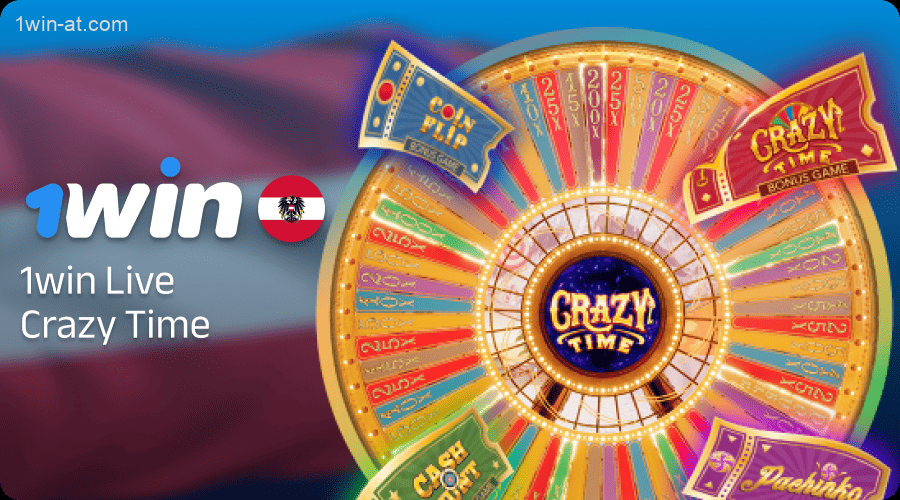 Beliebtes Spiel Live Crazy Time für österreichische Spieler auf 1win