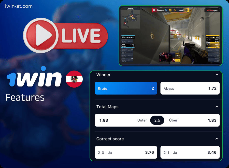 Besonderheiten der eSports-Live-Wetten bei 1win in Österreich