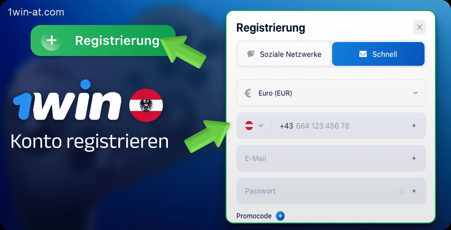 Registrieren Sie sich auf der 1win-Website in Österreich