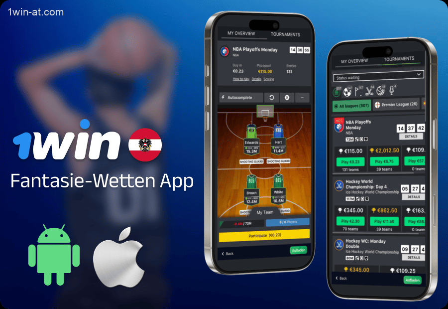 Mobile App für Fantasy-Sportwetten auf 1win in Österreich