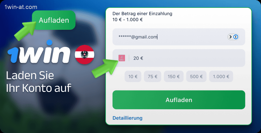 Laden Sie Ihr Konto bei 1win auf