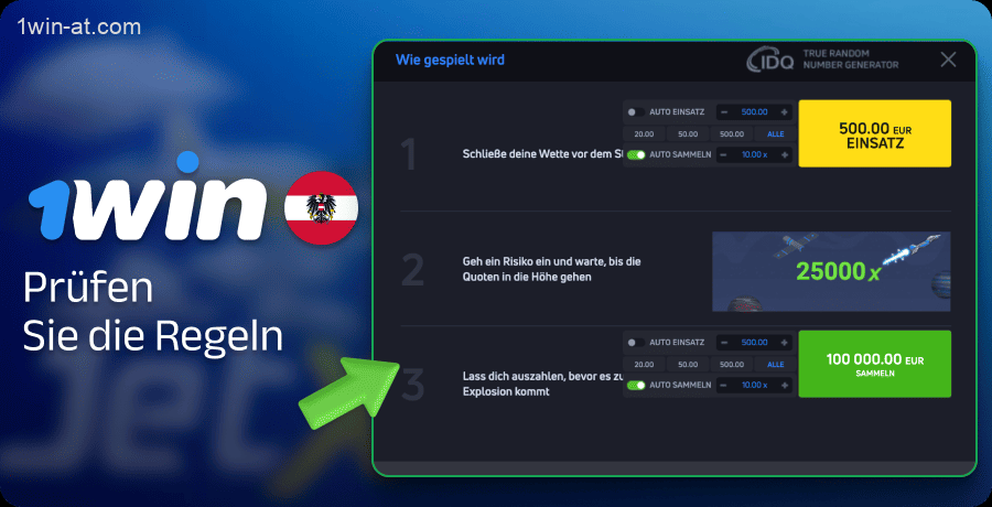 Schauen Sie sich die Regeln des JetX-Spiels auf 1win an