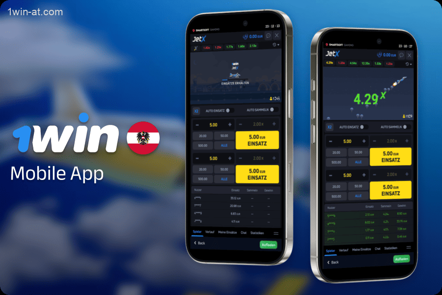 1win JetX Mobile App für österreichische Spieler