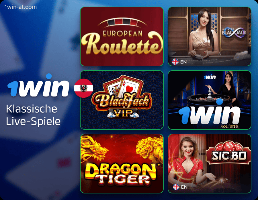 Klassische Live-Spiele bei 1win Österreich
