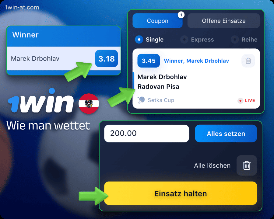 Live-Sportwetten-Guide bei 1win in Österreich