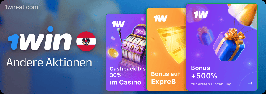 Weitere Aktionen auf 1win für Spieler aus Österreich