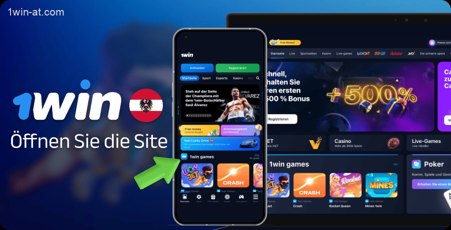 Öffnen Sie die 1win-Website in Österreich