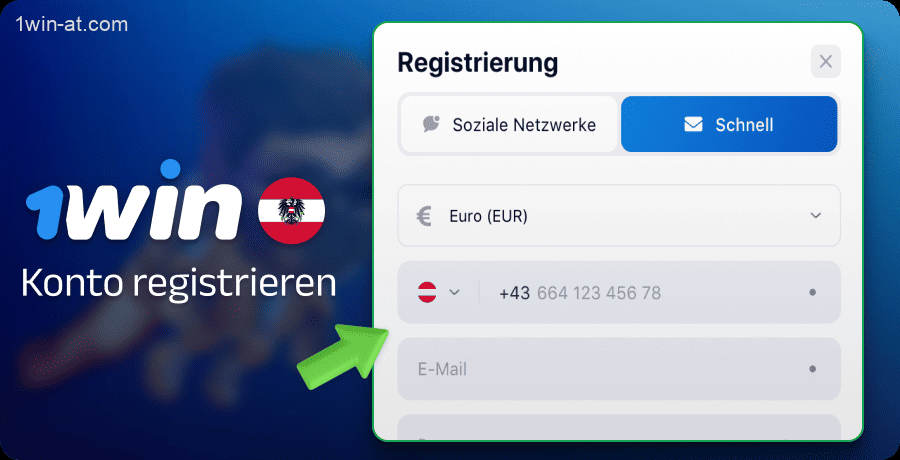 Registrieren Sie sich auf der 1win-Website in Österreich