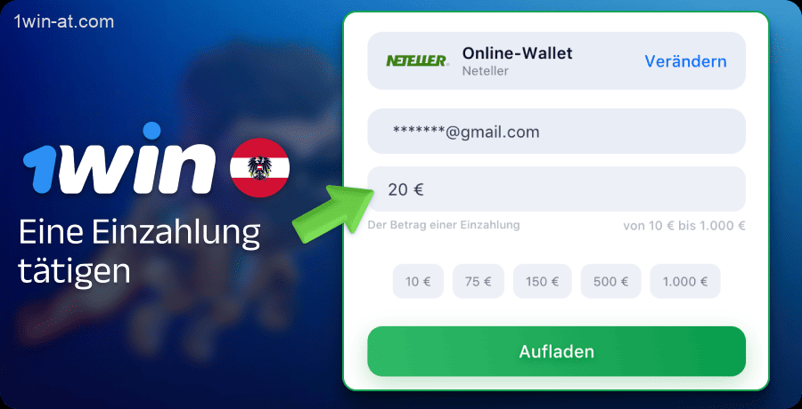 Laden Sie Ihr 1win-Konto in Österreich auf