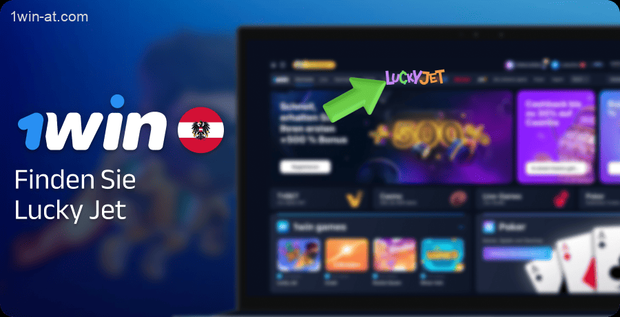 Finden Sie das Lucky Jet-Spiel in der Spieleliste auf 1win
