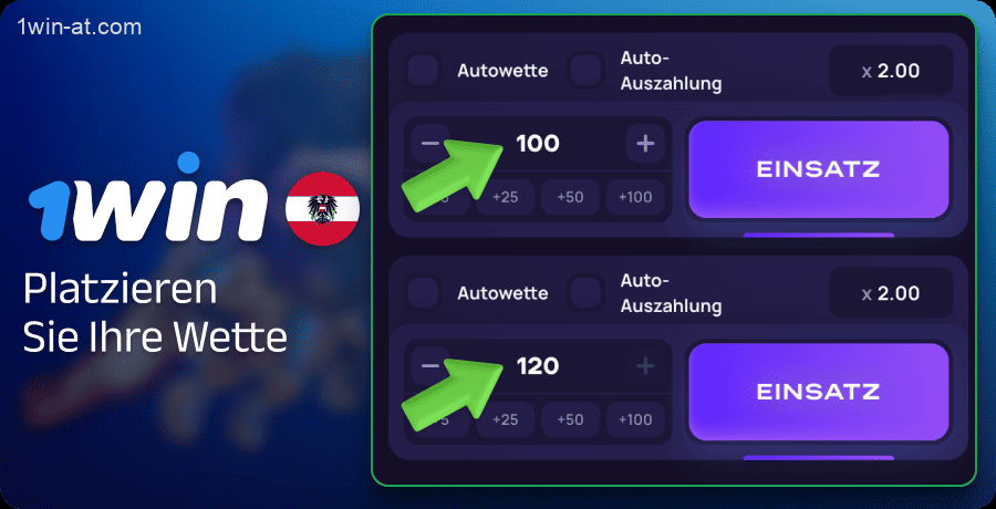 Platzieren Sie eine Wette im Lucky Jet 1win-Spiel