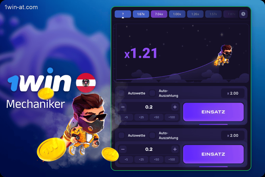 Lucky Jet Spielmechanik auf 1win in Österreich