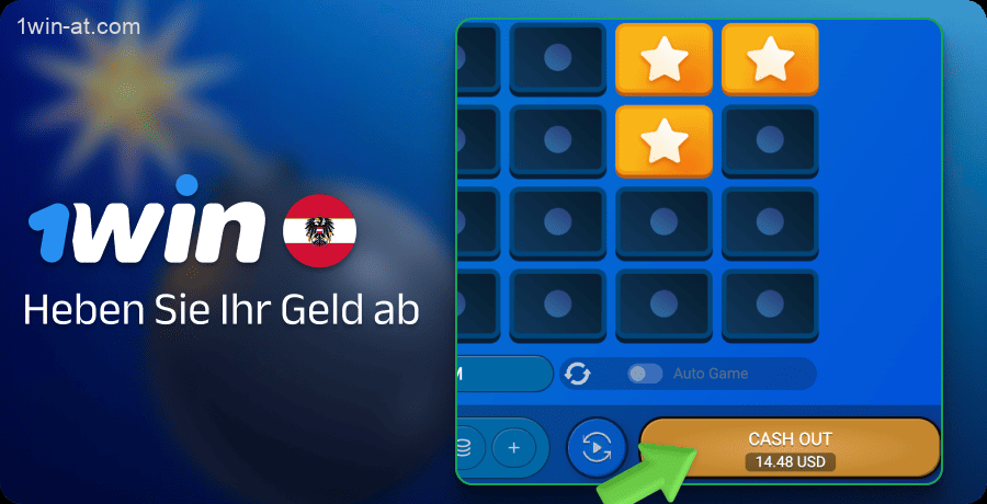Holen Sie sich Ihre Gewinne im Minenspiel bei 1win in Österreich