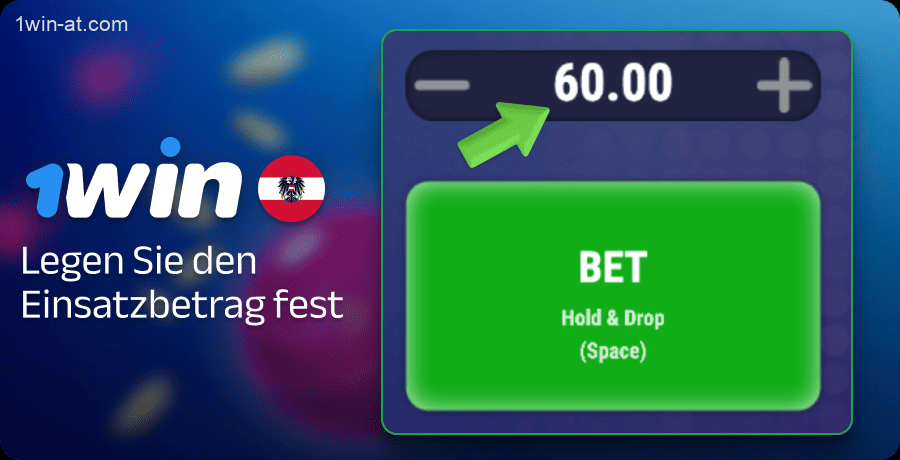 Einstellen der Einsatzhöhe im Plinko 1win Spiel