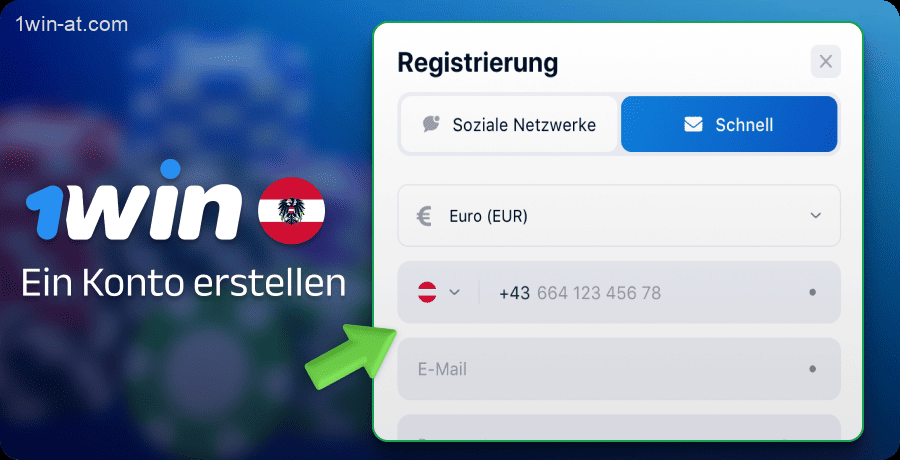 Registrieren Sie sich auf der 1win-Website in Österreich