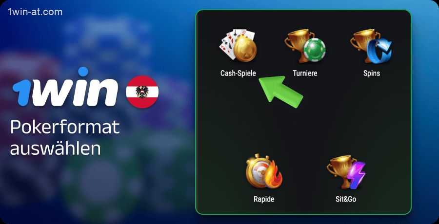 Wählen Sie das Pokerformat auf 1win