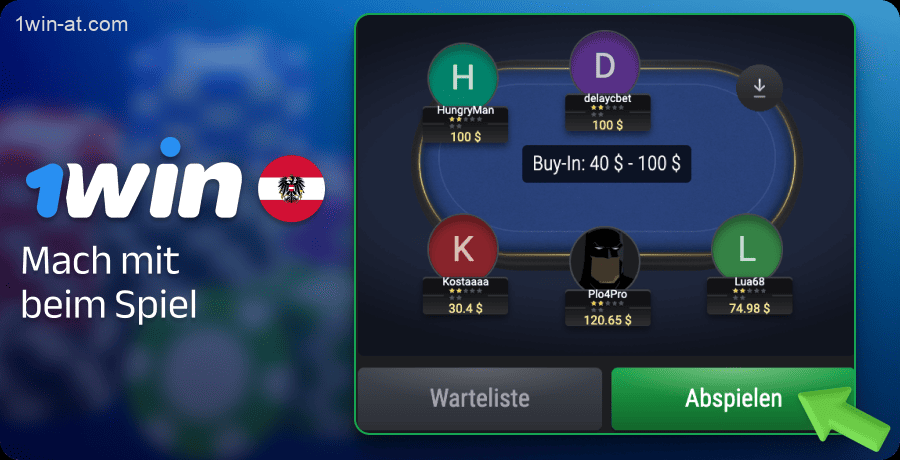 Nehmen Sie an einer neuen Pokerrunde bei 1win teil