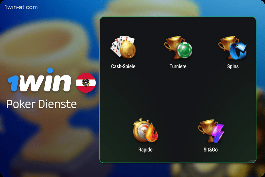 Vielfalt an Pokerspielen bei 1win in Österreich