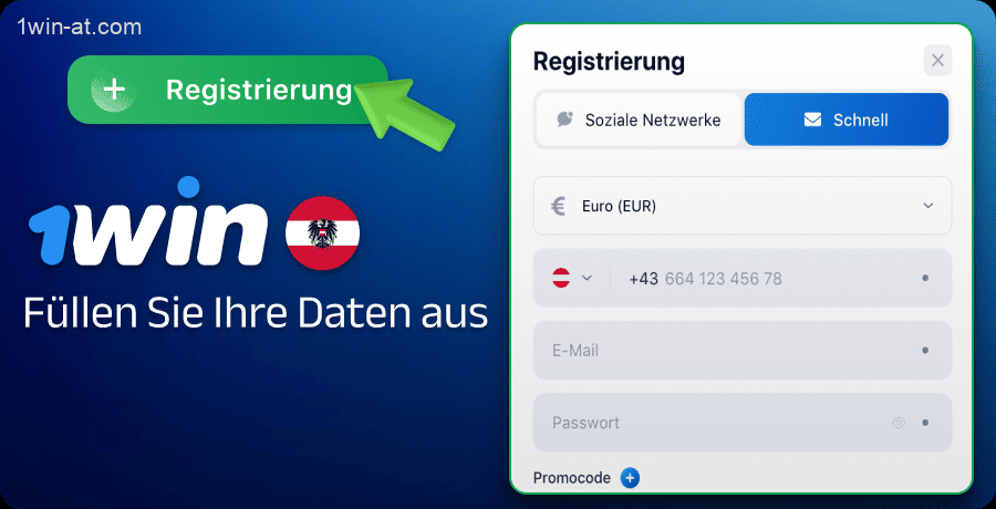 Melden Sie sich bei Ihrem 1win-Konto in Österreich an