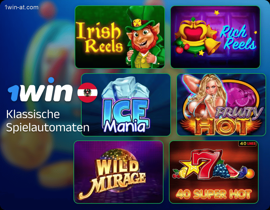 Klassische Spielautomaten auf der 1win-Website in Österreich