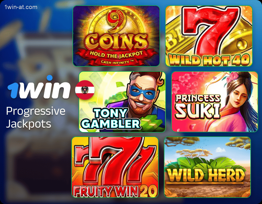 Progressive Jackpots auf der 1win-Website in Österreich